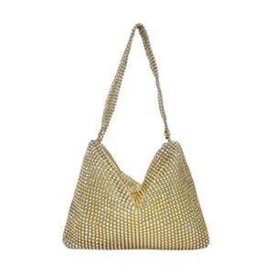 Gold Rhinestone Shoulder‎ Bag Sparkly Evening Purse Glamorous Handbag